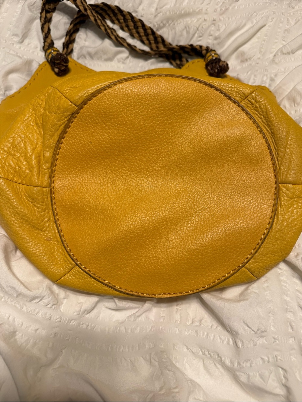 The Sak Yellow Leather Tote with Braided Handles - Picture 6 of 9